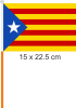 Katalonien Unabhängigkeits-Flagge am Stab  Pack à 4 Stück | 15.5 x 22.5 cm